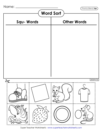 Word Sort (Squ- Words)
