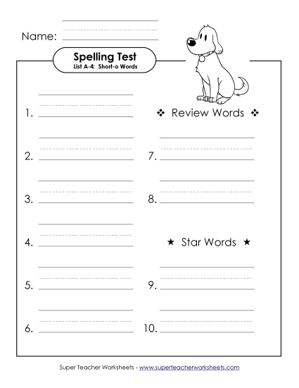 Spelling Test (A-4)