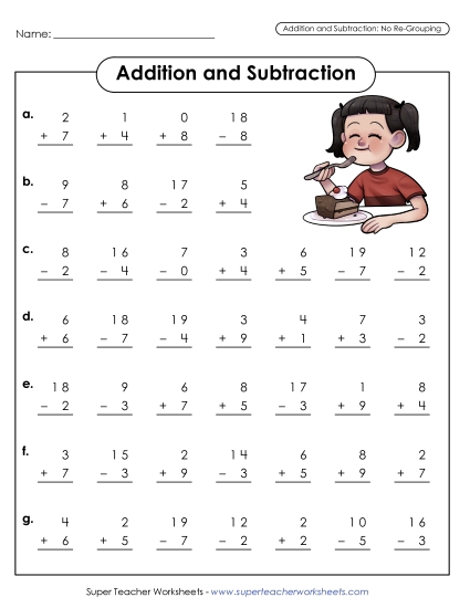 Addition and Subtraction: 0-20