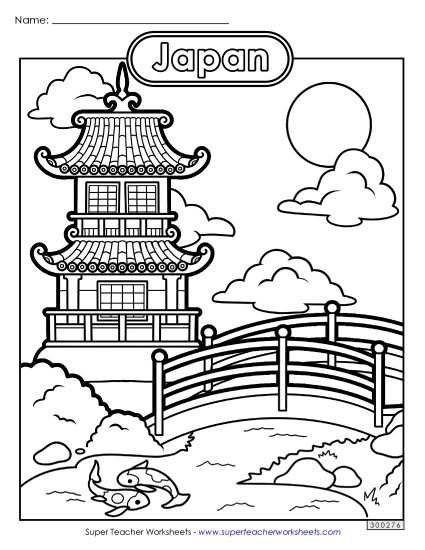 Japan Coloring Page