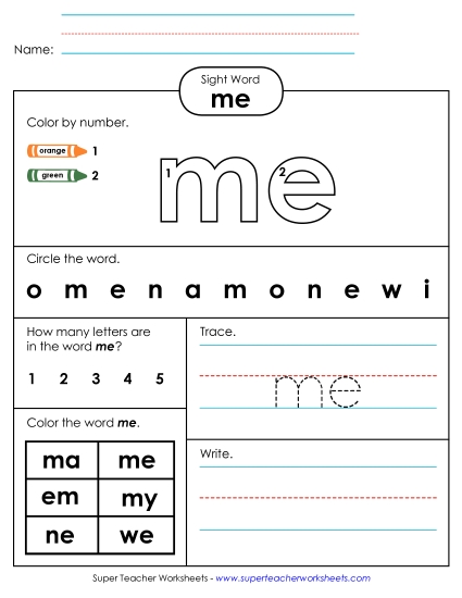 Worksheet 4: Me