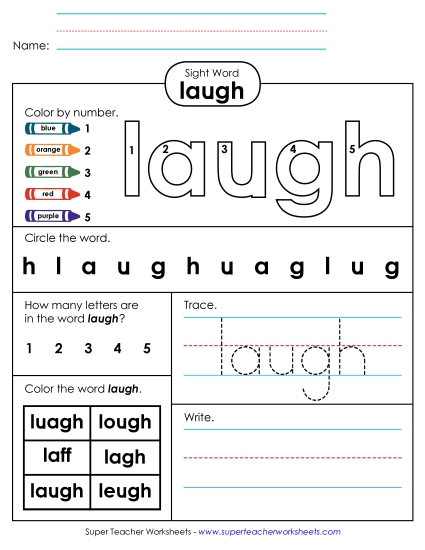 Worksheet 4: Laugh