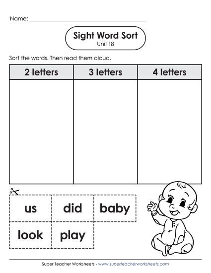 Sight Word Sort (Unit 18)