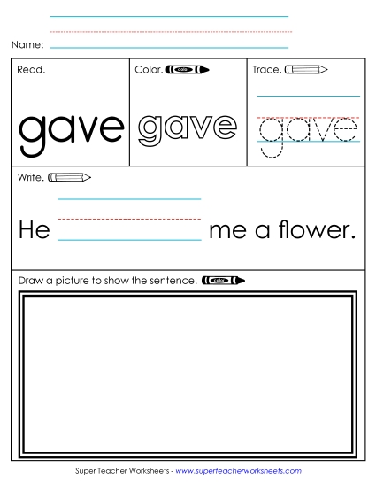 Worksheet 3: Gave
