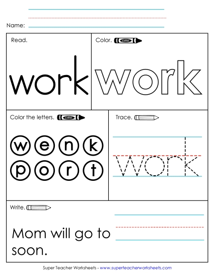 Worksheet 1: Work