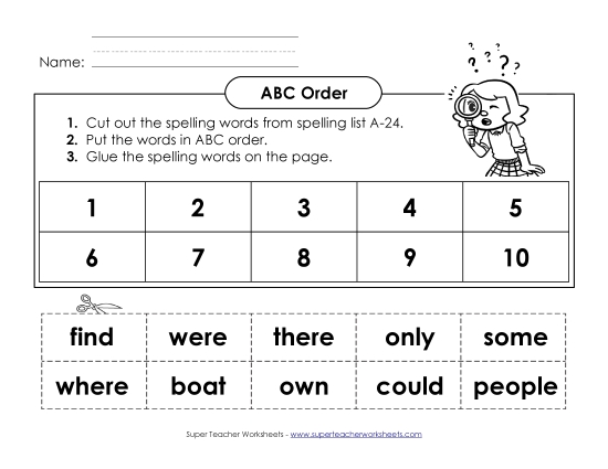 ABC Order: Cut and Glue (A-24)