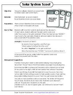 Solar System Scoot 5th Grade Science Worksheet