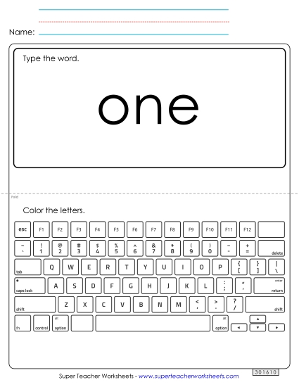Type the Word: One