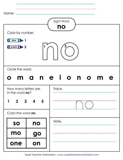 Worksheet 4: No