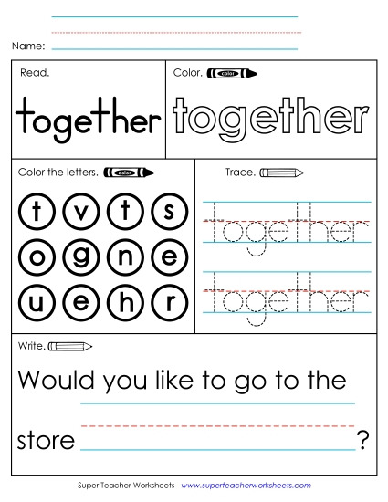 Worksheet 1: Together