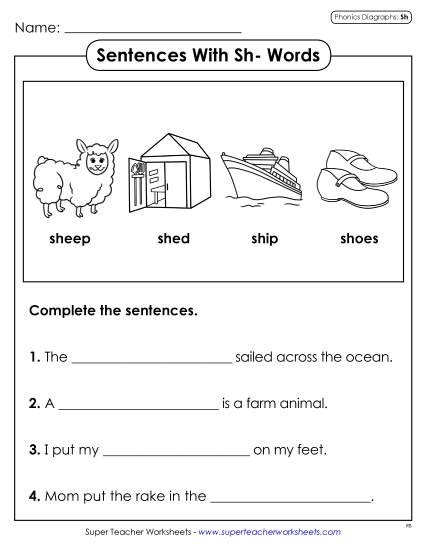 Sentences with SH Words