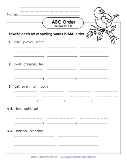 ABC Order - Word Sets (B-28)