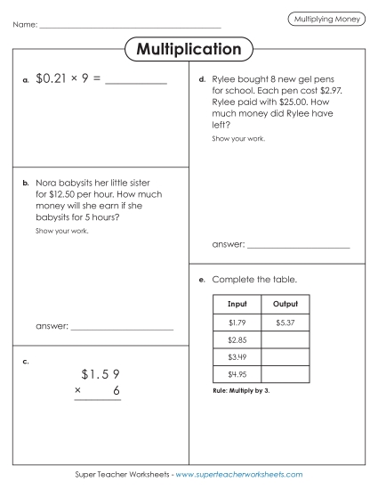 Variety Worksheet
