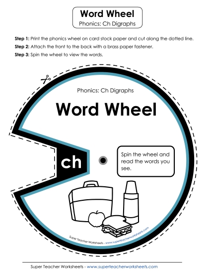 Word Wheel:<br>Words Ending with CH