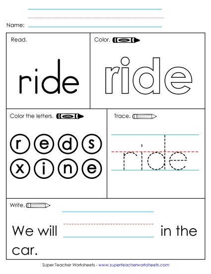 Worksheet 1: Ride