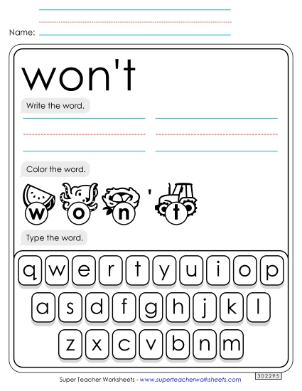 Write, Color, Type: Wont