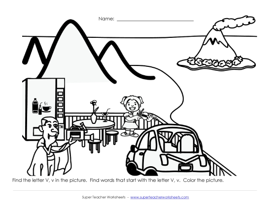 Alphabet Coloring Page - Letter V