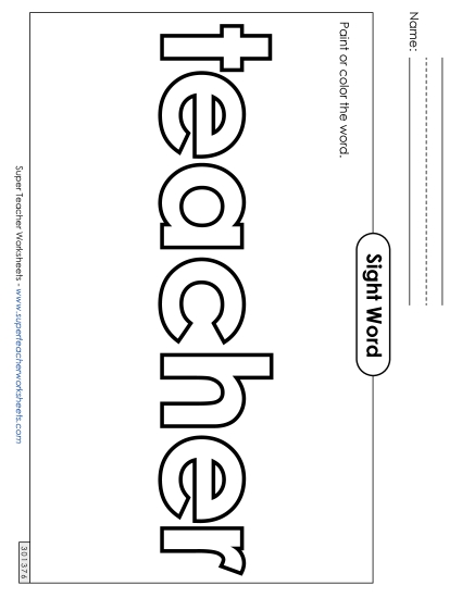 Paint or Color: Teacher