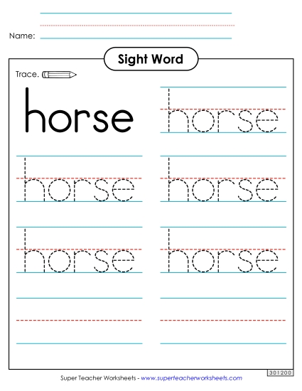 Trace the Word: Horse