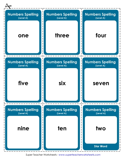 Flashcards (A-Number Words)
