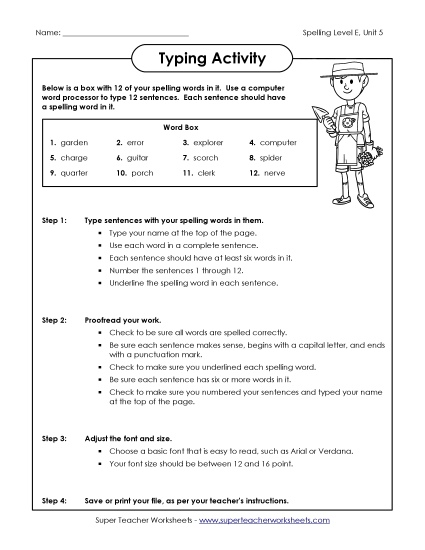 Typing Sentences (E-5)
