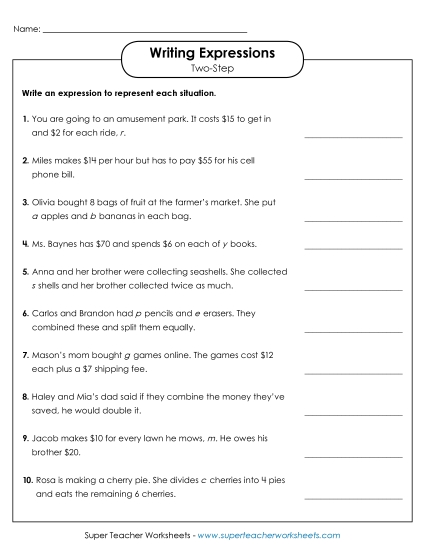 Writing Two-Step Expressions