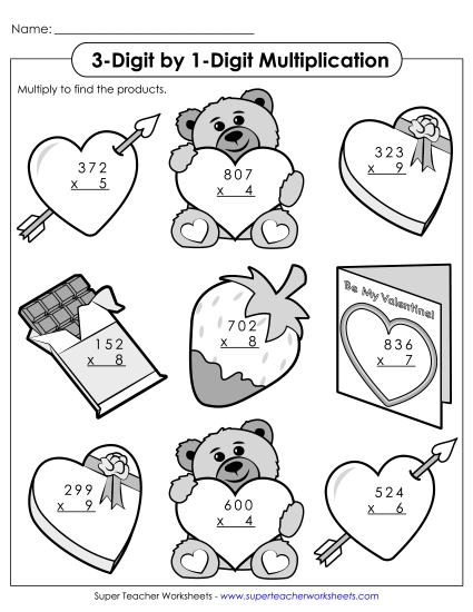 3-Digit Valentine\'s Multiplication