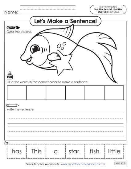 Build-a-Sentence: Fish with Star