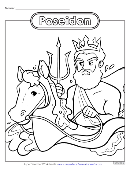 Coloring Page: Poseidon