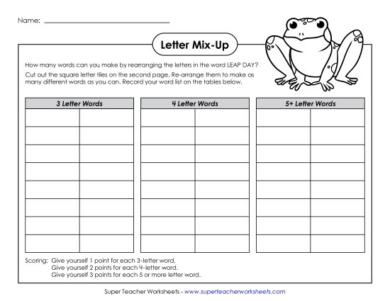 Letter Mix-Up (Intermediate)