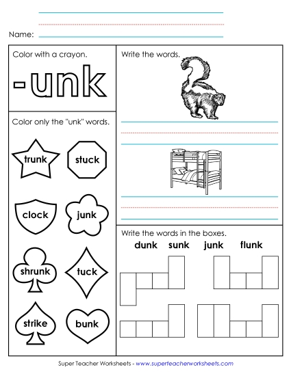 Worksheet 1 (-unk Words)