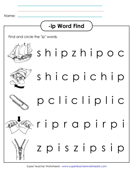 Circle the Words (-ip)