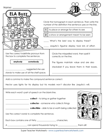 ELA Buzz: Week 7<br>Worksheets 31 through 35