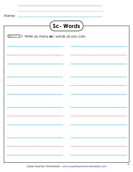Phonics Brainstorm (Sc-)
