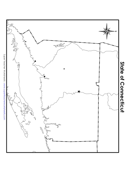 Blank Connecticut Map with City Dots