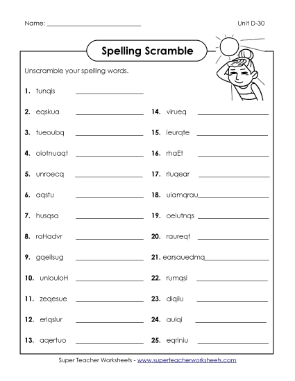 Word Scramble (D-30)