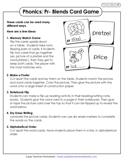 Phonics Card Game (Pr- Blends)