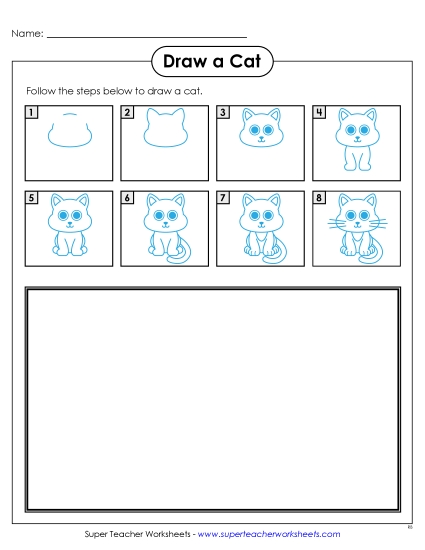 Draw a Cat Free Learning To Draw Worksheet