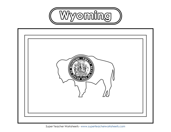 Wyoming Flag Coloring Page