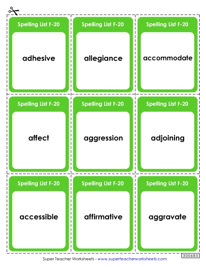 Flashcards (F-20)