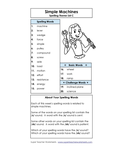 Spelling List (C-Simple Machines Words) 