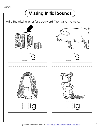 Missing Initial Sounds (-ig)