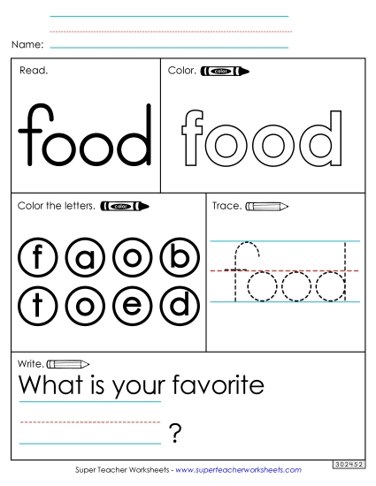 Worksheet 1: Food