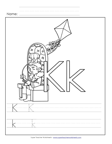 Letter K - Color and Write