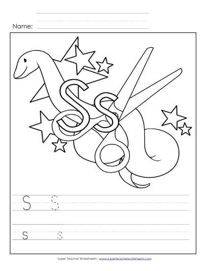 Letter S - Color and Write