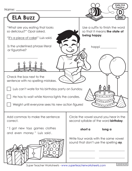 ELA Buzz: Week 2<br>Worksheets 6 through 10