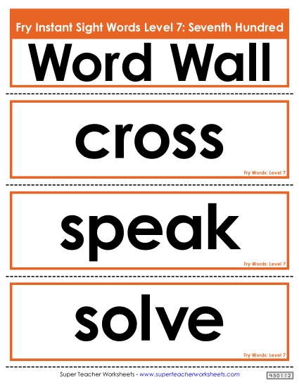 Word Wall: Level 7