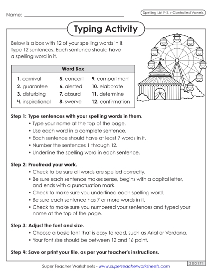 Typing Sentences (F-3)