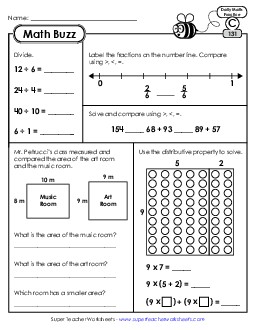 Math Buzz: Week 27<br>Worksheets 131 through 135