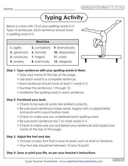 Typing Sentences (F-25)